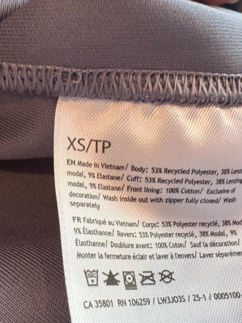 Lululemon Softstreme Half-Zip Long in Solar Grey, XS - Picture 4 of 4